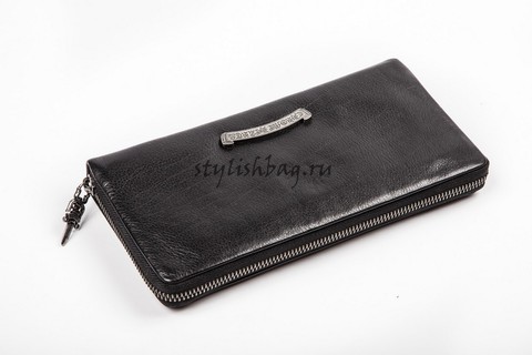 Мужской кошелек на молнии Chrome Hearts Black