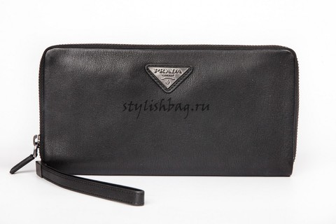 Мужской кошелек на молнии Prada Black