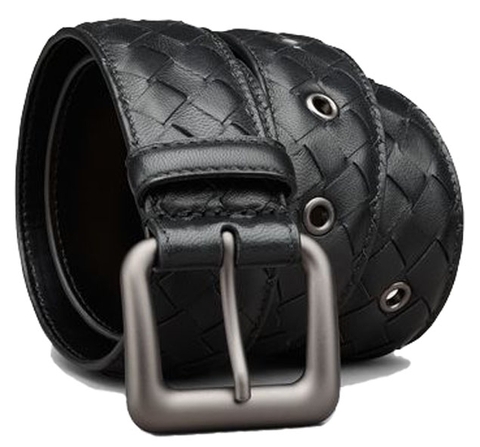 Мужской ремень Bottega Veneta Black качества ЛЮКС