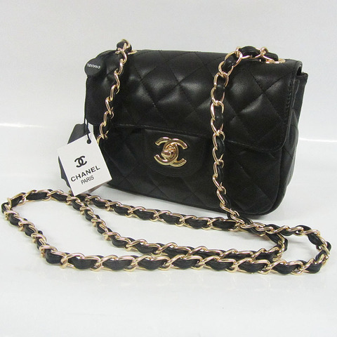 Женская сумка-клатч Chanel Lambskin Flap Bag black 2508-0954