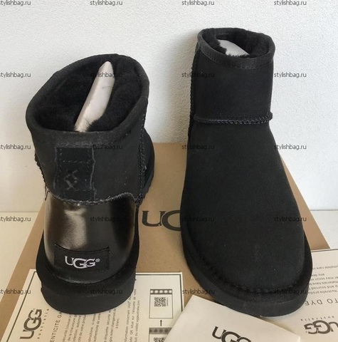 Женские черные угги Даст UGG Classic Mini Metallic Dask Black 2