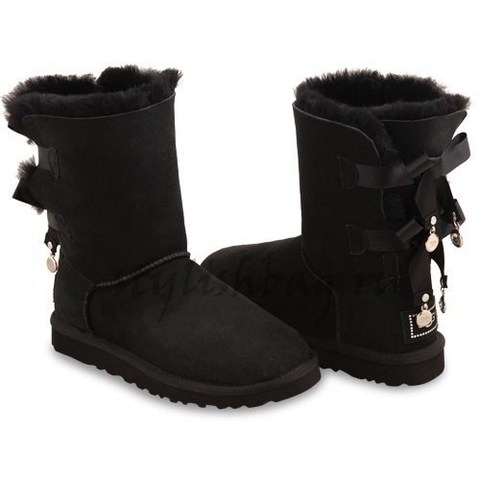 Женские угги UGG Bailey Bow Bling Black