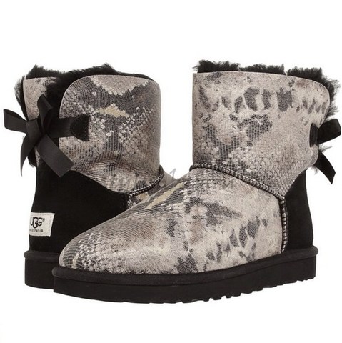 Женские угги UGG Bailey Bow Mini Snake Black