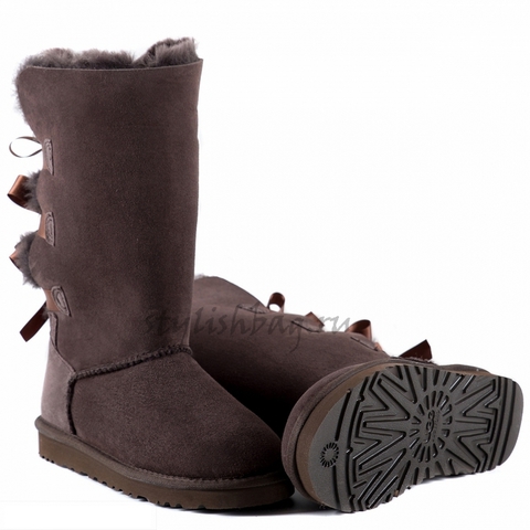 Женские угги UGG Bailey Bow Tall Chocolate