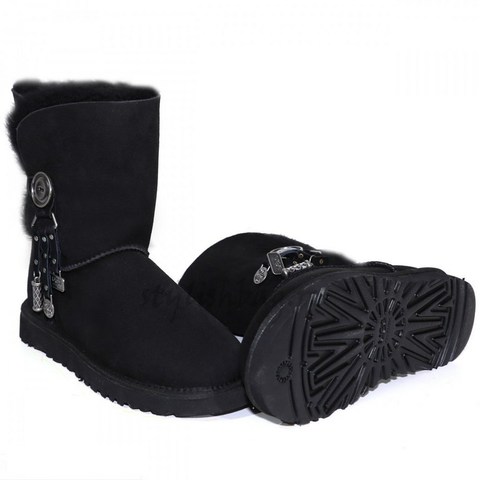 Женские угги UGG Bailey Button Azalea Black