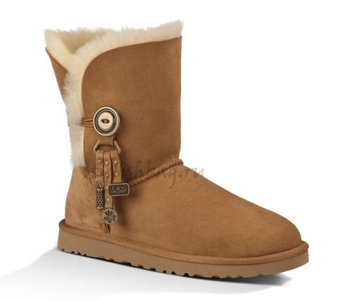 Женские угги UGG Bailey Button Azalea Chestnut