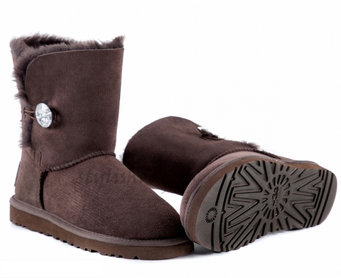 Женские угги UGG Bailey Button Bling Chocolate