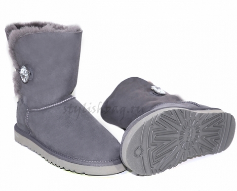 Женские угги UGG Bailey Button Bling Grey