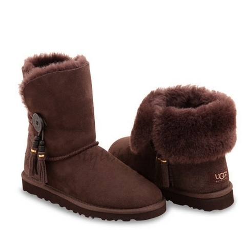 Женские угги UGG Bailey Button Charms Chocolate