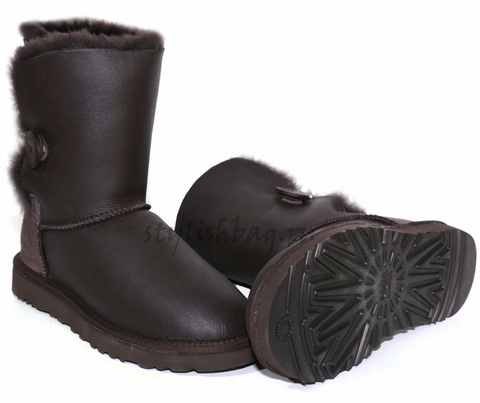 Женские угги UGG Bailey Button Metallic Chocolate