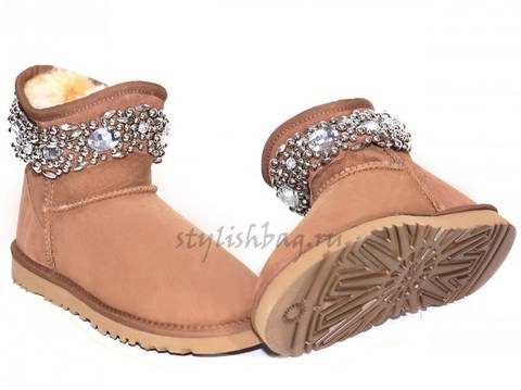 Женские угги UGG Jimmy Choo Multicrystal Chestnut