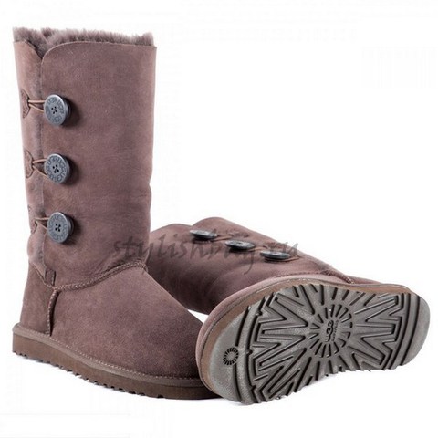 Женские угги UGG Bailey Button Triplet Chocolate
