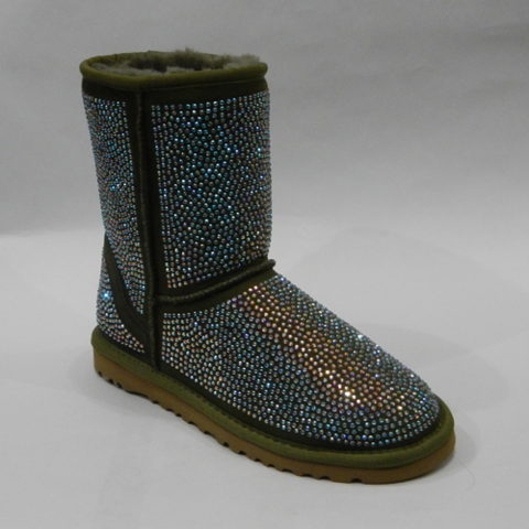 Женские угги UGG Women's Jimmy Choo Mandah Diamonds Green