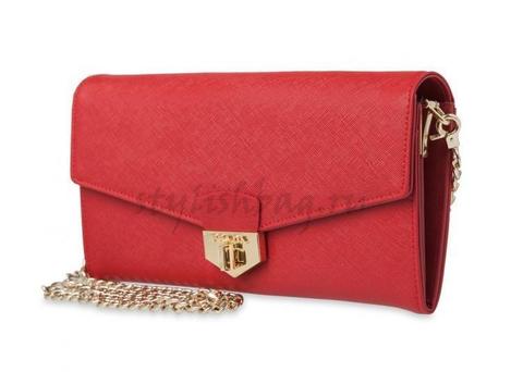 Женский клатч из кожи Prada 9046 Red