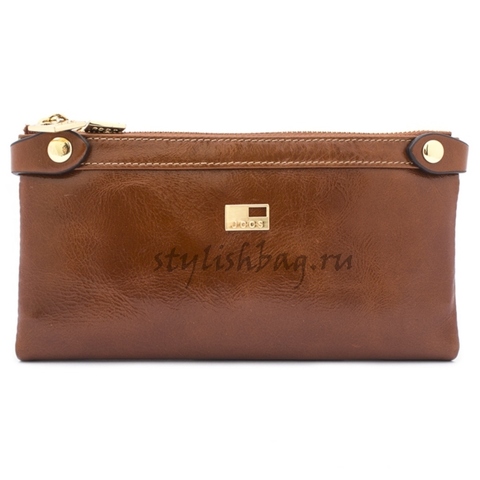 Женский коричневый кошелек JCCS j-1019choco из кожи